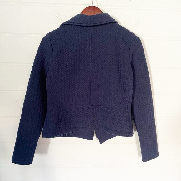 Emma & Posh Blue Cable Knit Biker Jacket Size Large - Picture 8 of 9